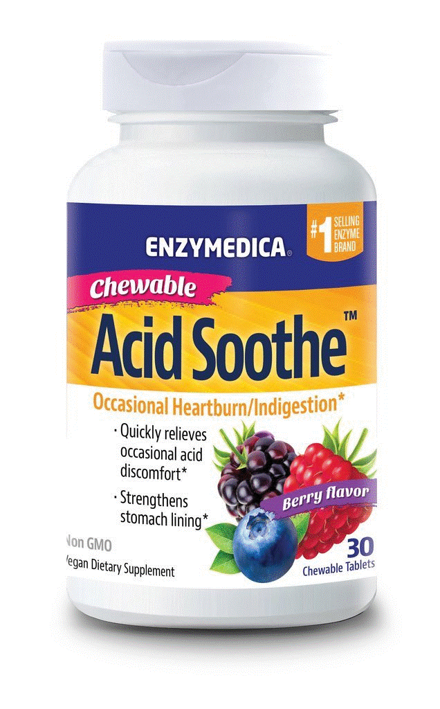 Enzymedica Chewable Acid Soothe 30 Tablets